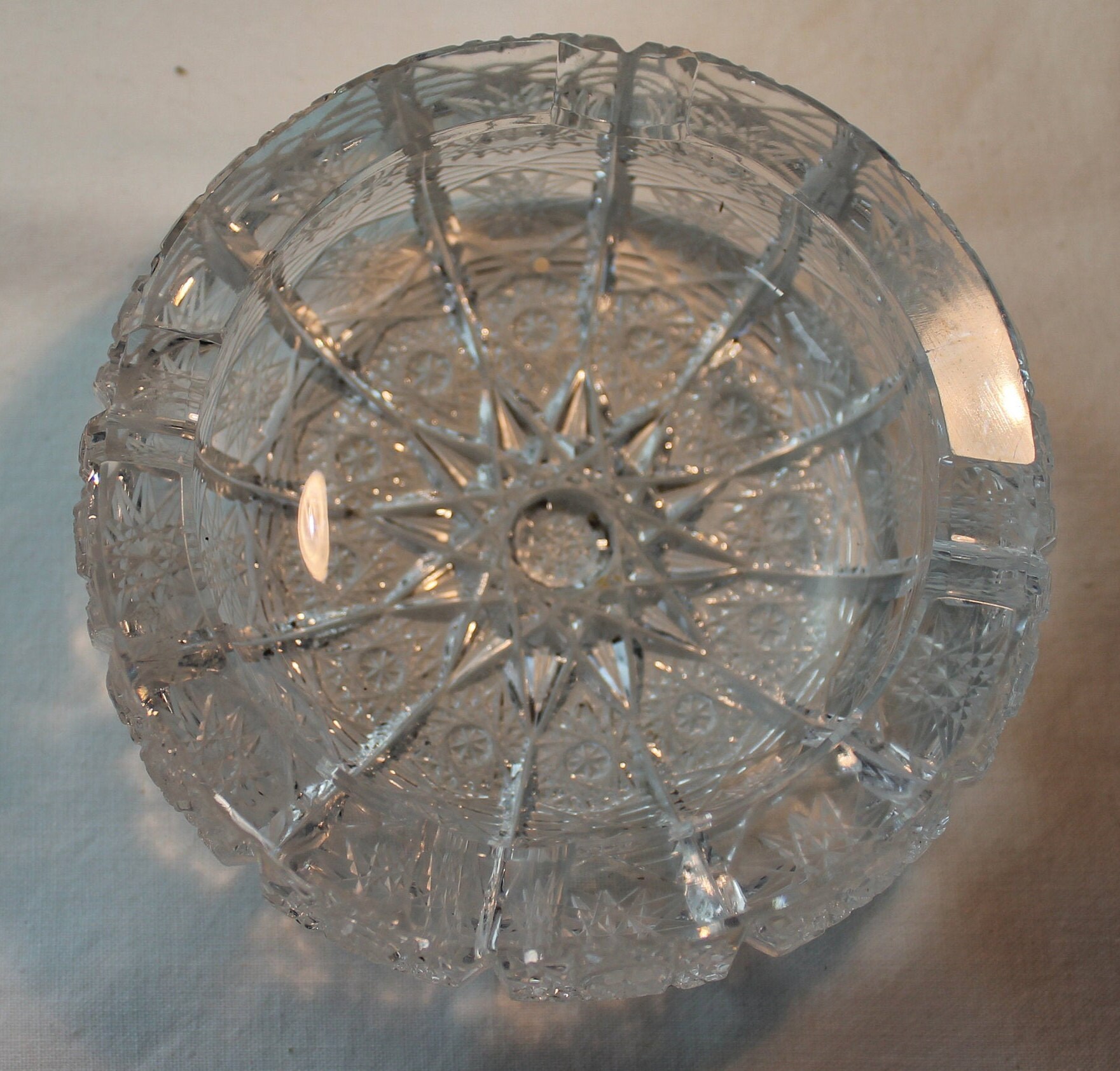 Bohemian Glass Ashtray Vintage Czech Heavy Ashtray Etsy