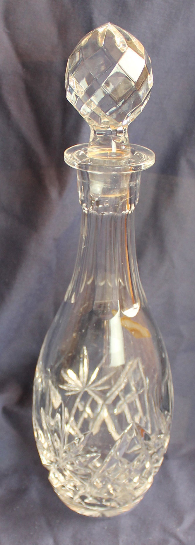 Lead Crystal Wine Decanter Vintage Fine Tear drop shape glass Etsy
