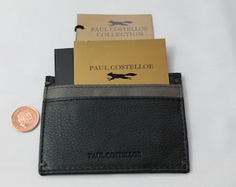 Paul Costelloe gentleman's leather credit card case holder and key ring belt clip