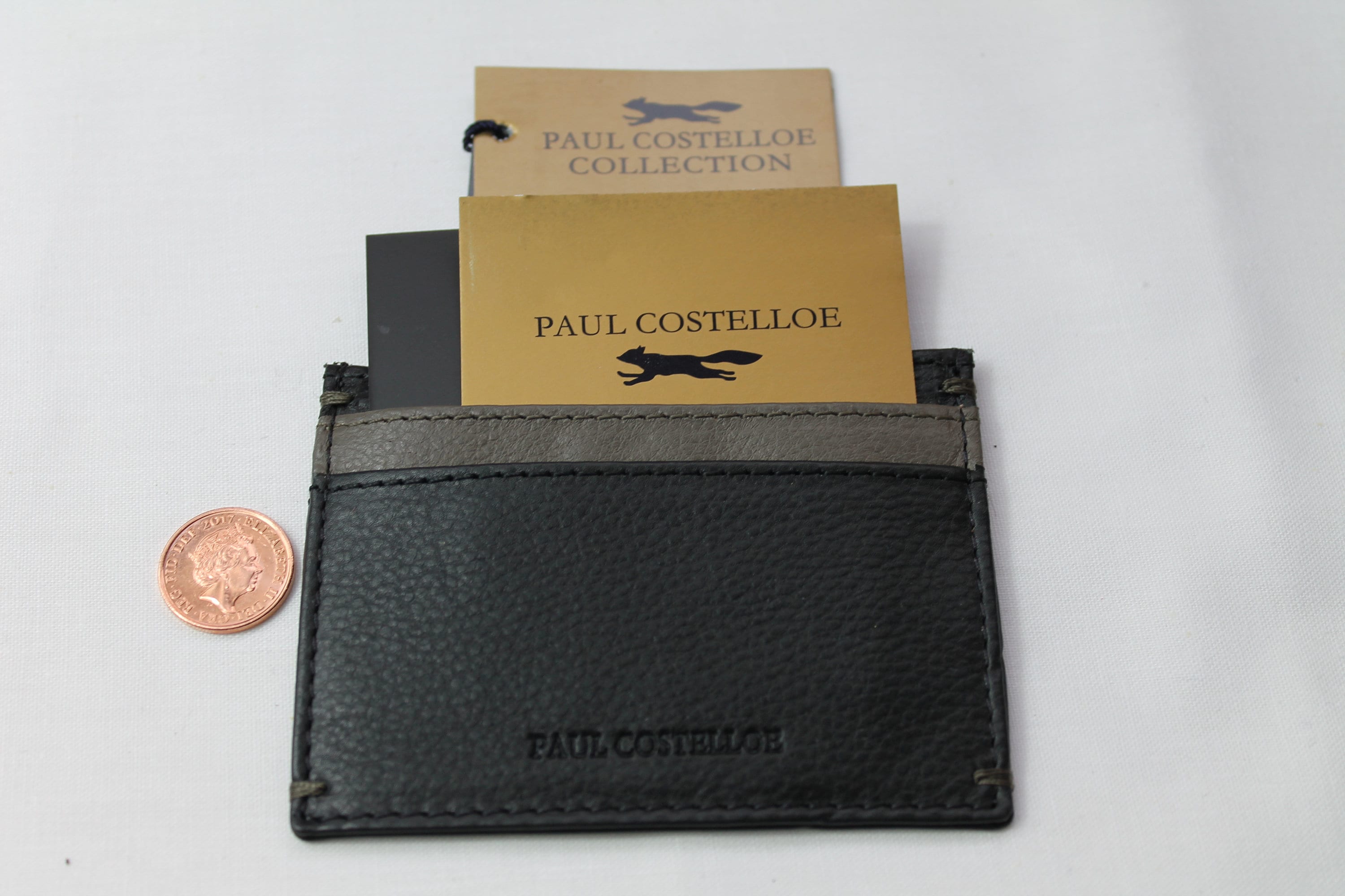 Granulated Leather Money Clip Wallet & Card Holder