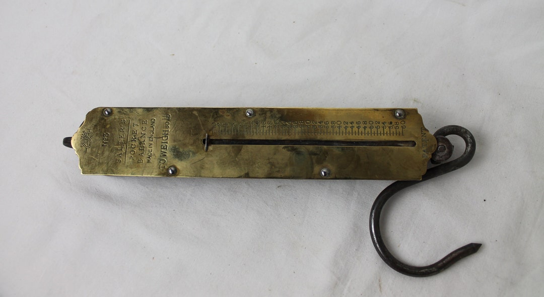Brass Spring Balance Hanging Scales Made by Salter, England. Vintage ...