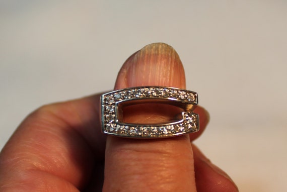 Silver and Cubic Zirconia 'C' or 'G' Initial ring… - image 4