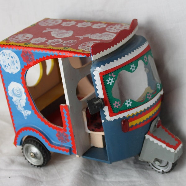 Indisches Modell Tuk Tuk / Auto Rikscha Ornament / Schiebeauto, Vintage