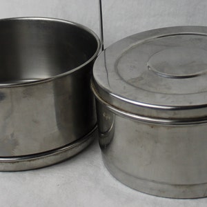 Tiffin Lunch box Stainless Steel Stacking Two container quality box made by Lalit, India in the 1960s, Vintage Quality. image 8
