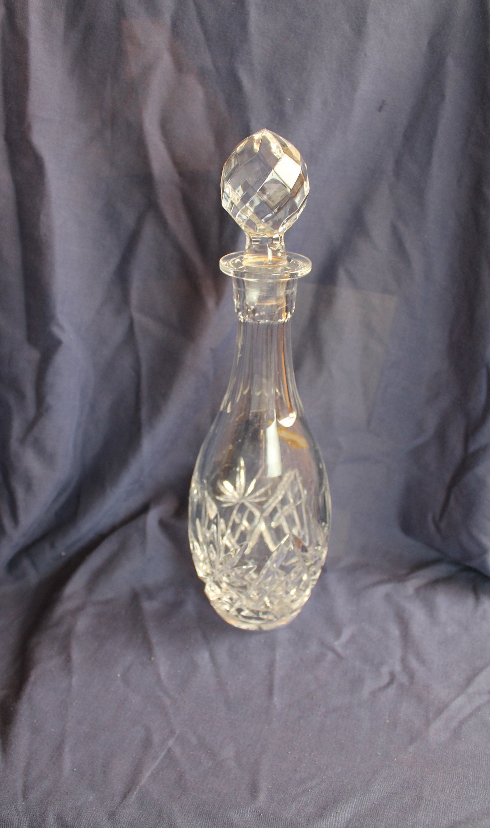 Lead Crystal Wine Decanter Vintage Fine Tear drop shape glass Etsy