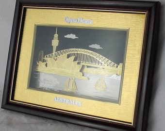 Vintage Gold Sydney Skyline Framed Picture - Australia Gift Box - Etsy