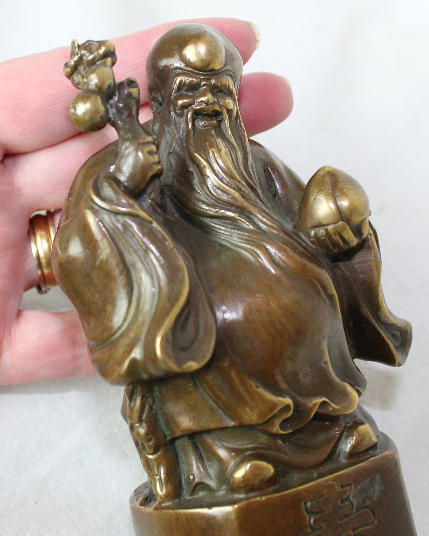 Vintage Bronze Shou Lao Statue: Chinese God of Longevity Figurine - Etsy, image size:1398x1748