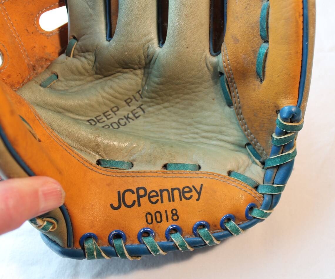 Vintage Leather Baseball glove made by PC Penney 0018 for Etsy