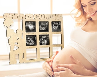 Personalized Pregnancy Photo Journal Plaque | Custom Baby Due Date Calendar Sign | Gift for Expecting Mom