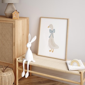 Póster de ganso A3 A4, póster para habitación infantil, póster de animales de amor de ganso