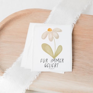 Aufkleber Grabkerze Gänseblümchen – Für immer geliebt | Erinnerung für Grabkerze Sternenkind Trauerkerze Sticker