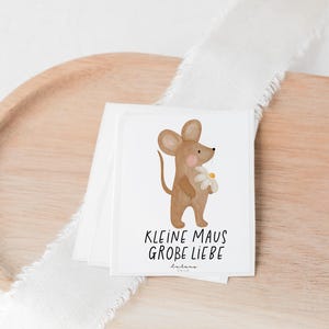 Aufkleber Grabkerze Maus mit Gänseblümchen – kleine Maus Große liebe  | Erinnerung für Grabkerze Sternenkind Sticker