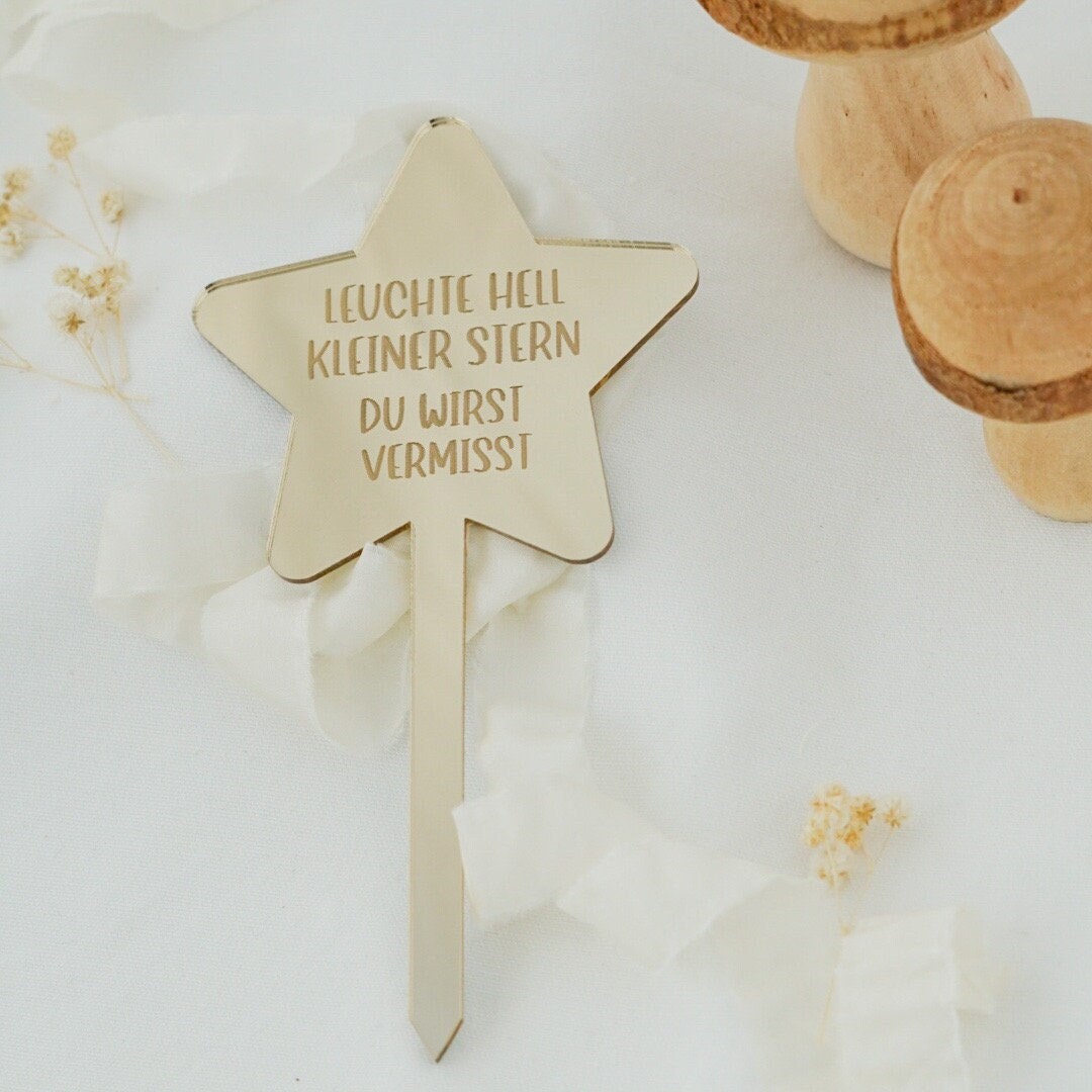 Grabstecker Stern mit Spruch Sternenkind Geschenk Grabschmuck Etsy.de