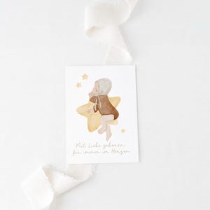 Mourning card with saying A6 Star child with star Stillbirth Mourning card Baby card Comfort card Mourning gift