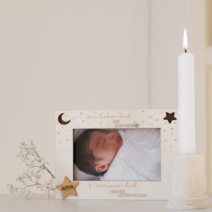 Marco de imagen de madera con dicho estrella niño estrella imagen personalizada cartel estrella niño regalo cielo cumpleaños marco de madera