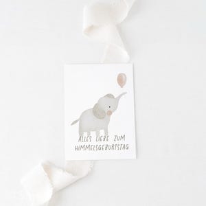 Cartão de aniversário elefante com balões A6 cartão postal estrela cartão infantil céu cartão postal de aniversário aquarela conjunto de cartões de aniversário