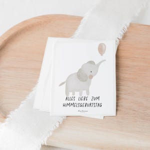 Aufkleber Grabkerze Elefant – Alles liebe zum Himmelsgeburtstag | Erinnerung für Grabkerze Sternenkind