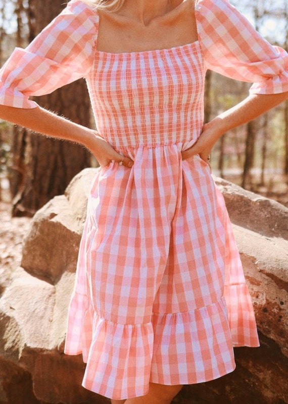 pink gingham dress