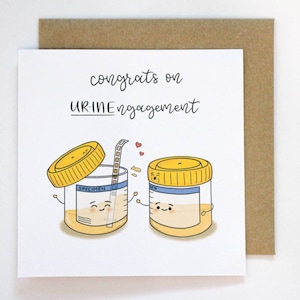 Congrats on u-rine-ngagement- urology puns, medical couple, mr and mrs, doctor couple card