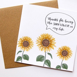 Carte de tournesol personnalisée Valentine- carte d’appréciation, merci, carte d’amitié, carte galentines, carte valentines