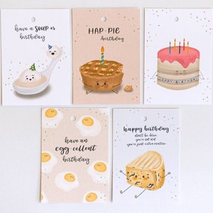 Set von 10 VERSCHIEDENEN Geburtstagsanhängern- Punny Tags, Geschenkanhänger, Geschenkanhänger, Partyanhänger, Punny Tags, handgemachte Geschenke, Geschenkideen