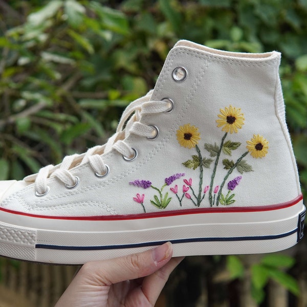 Sunflower Converse Etsy