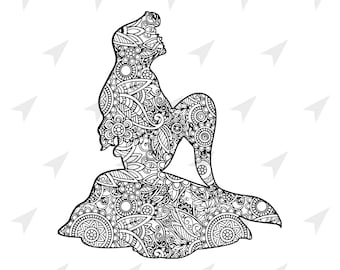 Free Little Mermaid Mandala Svg SVG PNG EPS DXF File