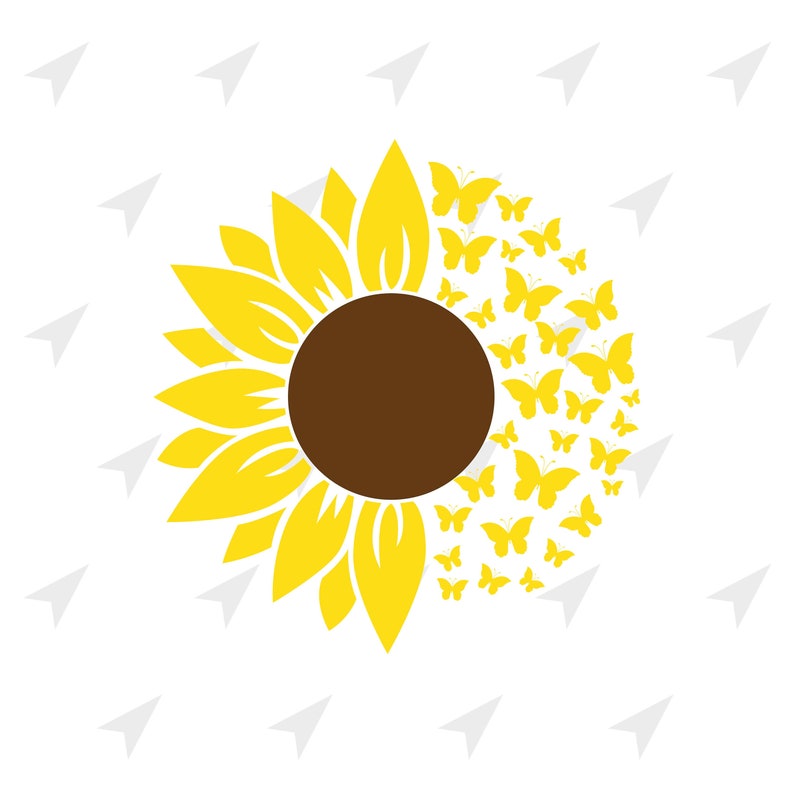 Download Sunflower Butterfly SVG PNG DXF. Instant download files ...