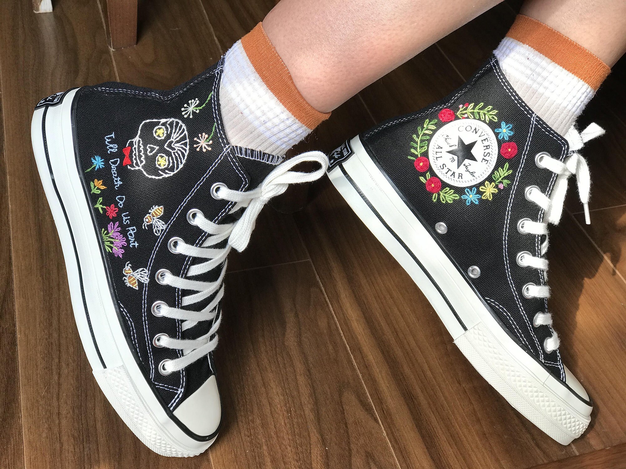embroidered black converse