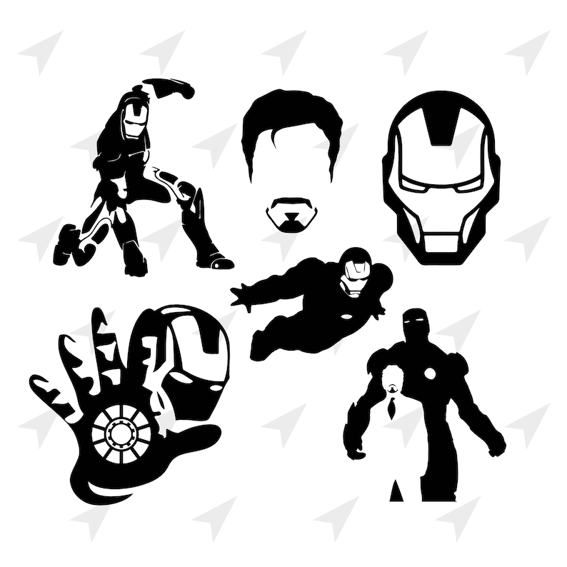 Download Iron Man Silhouette SVG PNG DXF. Instant download files ...