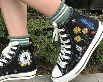 Custom Converse Chuck Taylor Sun Flower Embroidered - Etsy