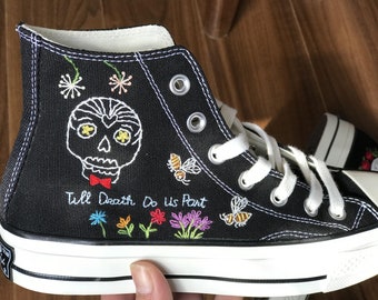 converse skull high tops