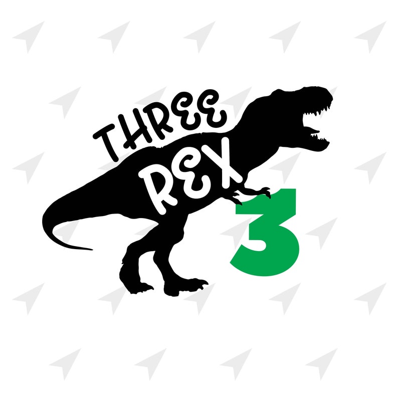 DXF Instant download files for Cricut Design Space Silhouette Svg Files Graphic Design PNG Vector Files Three Bithday T Rex SVG