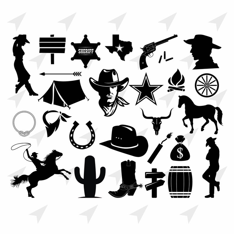 Download Cowboy Silhouette SVG PNG DXF. Instant download files for ...