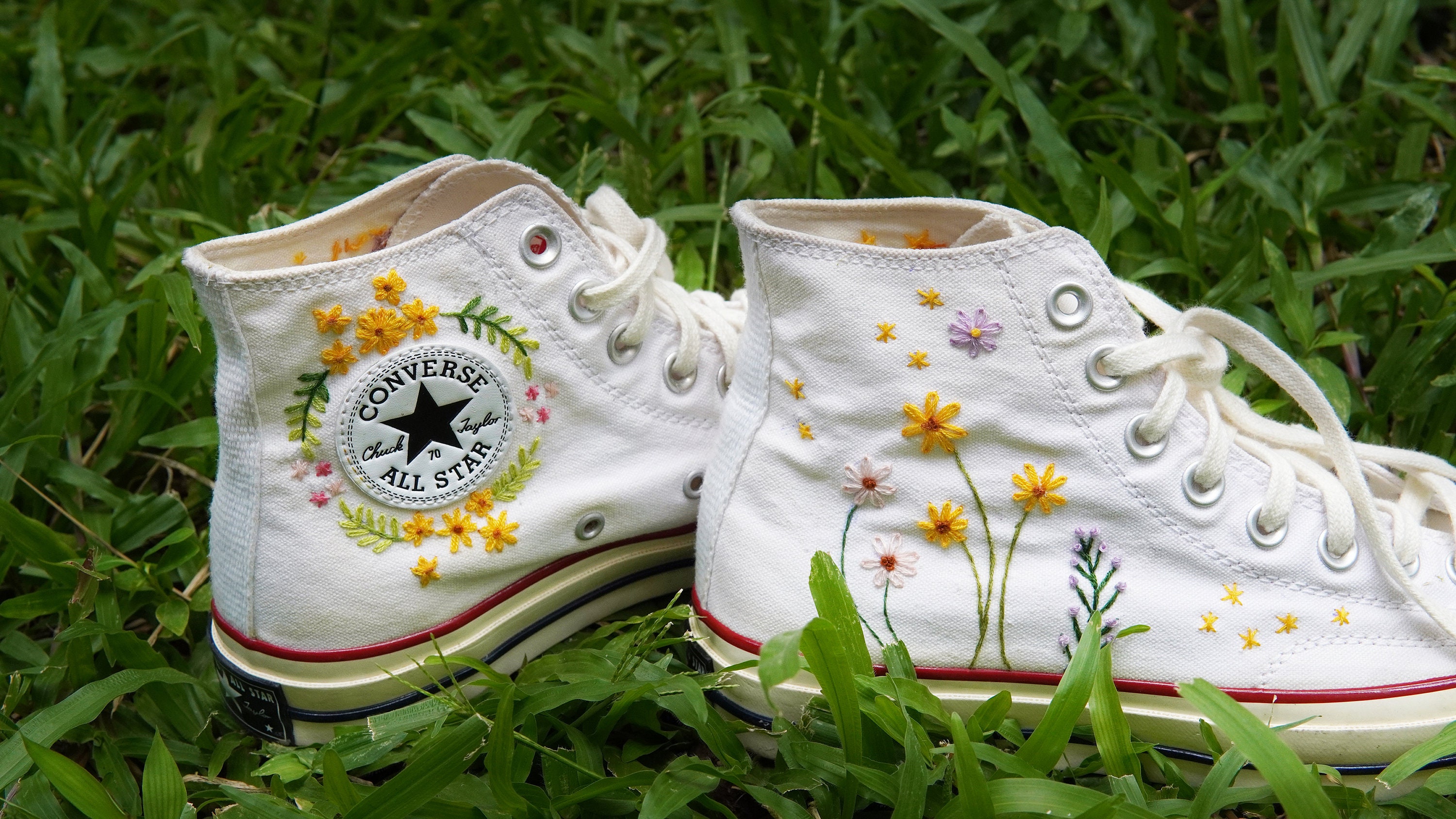 converse custom floral embroidered chuck taylor