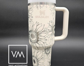 Spring Sunflower Tumbler Engraved Stanley Quencher 40oz