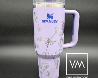 Lavender Design Tumbler Engraved Stanley Quencher 40oz