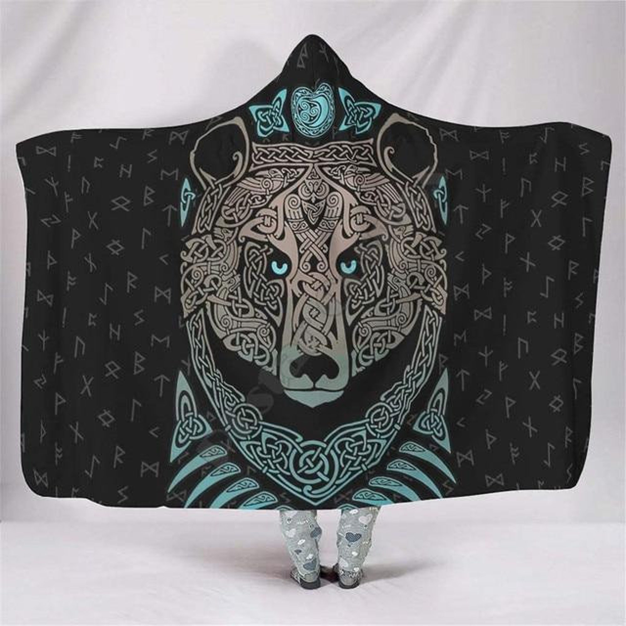 TWIN RAVENS- HOODED blanket