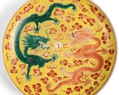 Beautiful Chinese Dragons Plate, Guangxu Mark, 28.5cm