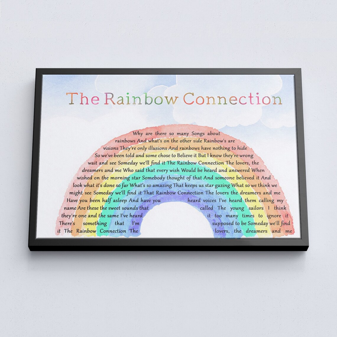 The Muppets Movie Rainbow Connection Lyrics Poster The | Etsy