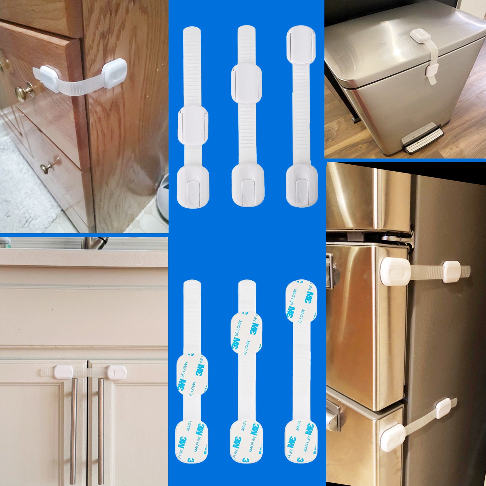 Child Safety Latches 10-Pack Baby Safety Cabinet Locks - U-Shaped ...