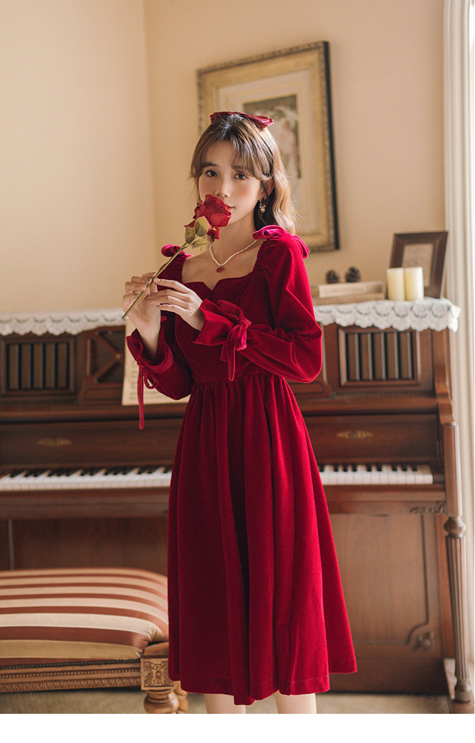 French tea break dress retro bellflower first love dress Mori Etsy