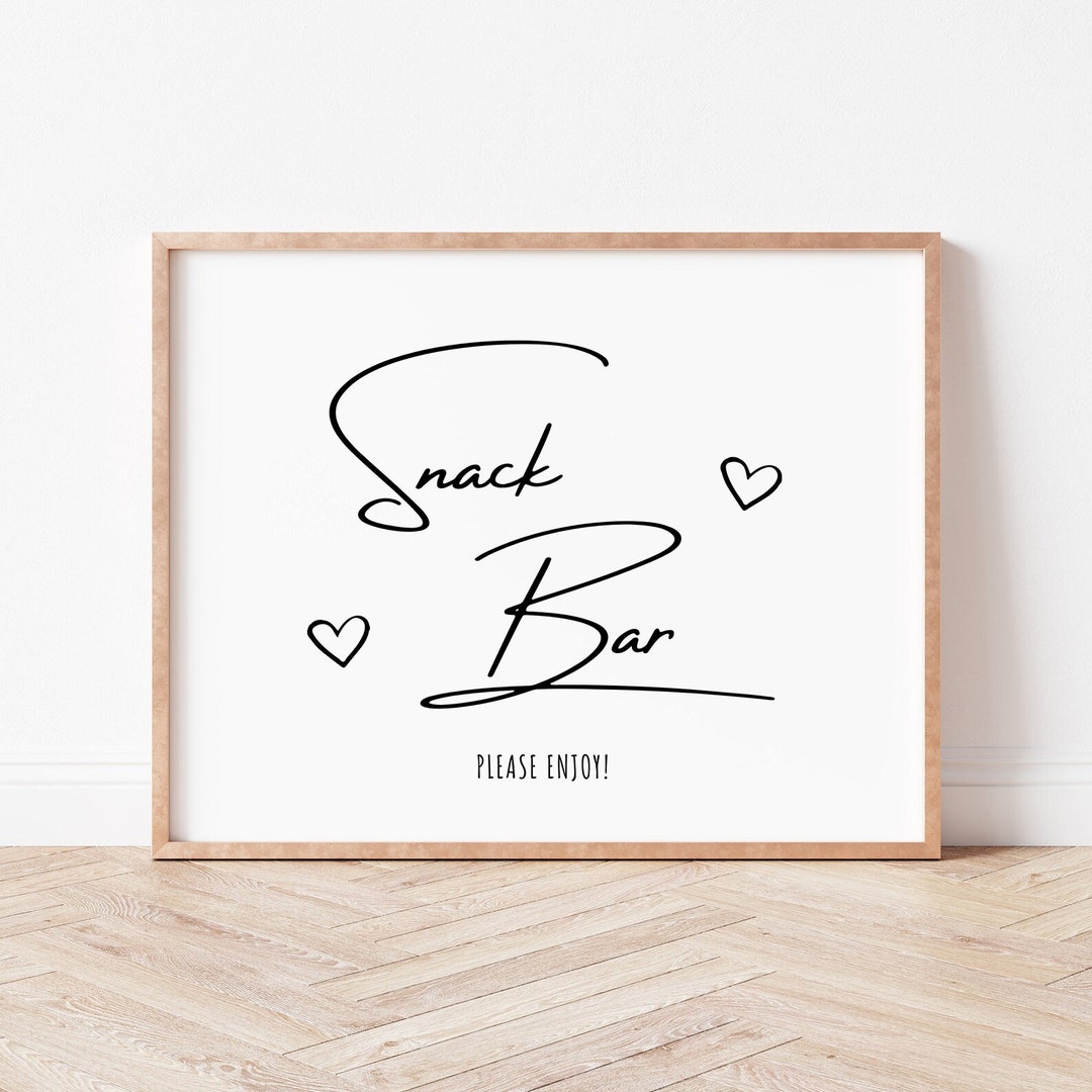 Printable Snack Bar Food Table Sign Party Food Station - Etsy