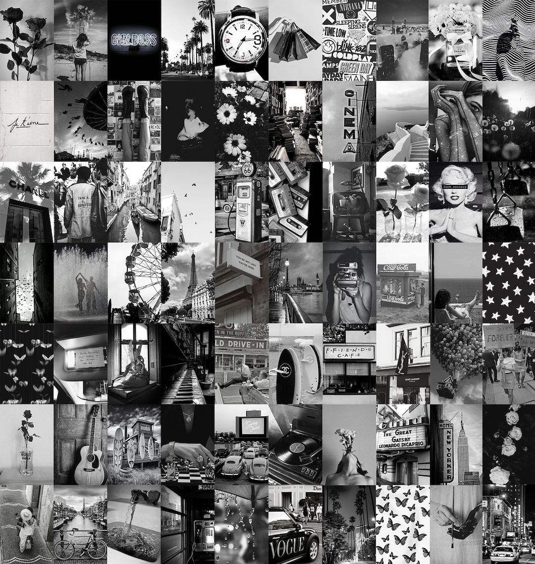 Aesthetic Black and White Wall Collage Kit Digital Copy - Etsy