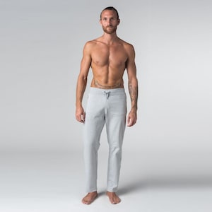 Pantalon Coton Lin Homme Yoga Décontracté Pantalons Toile Pour