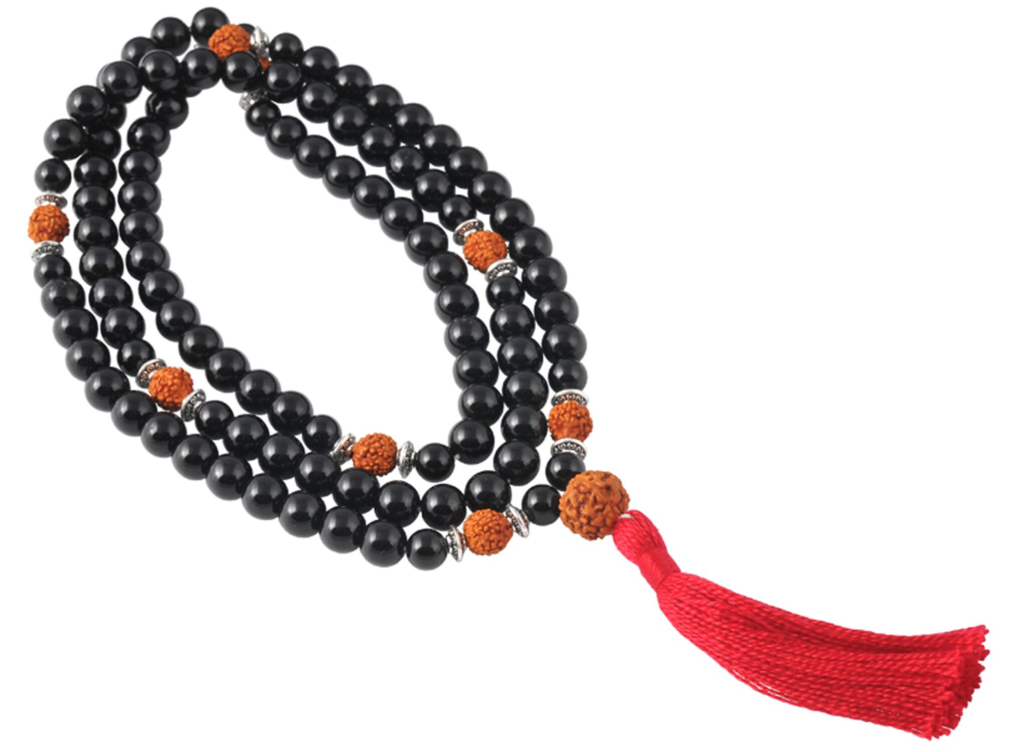 Mala 108 Perles - Onyx & Graines de Rudraksha