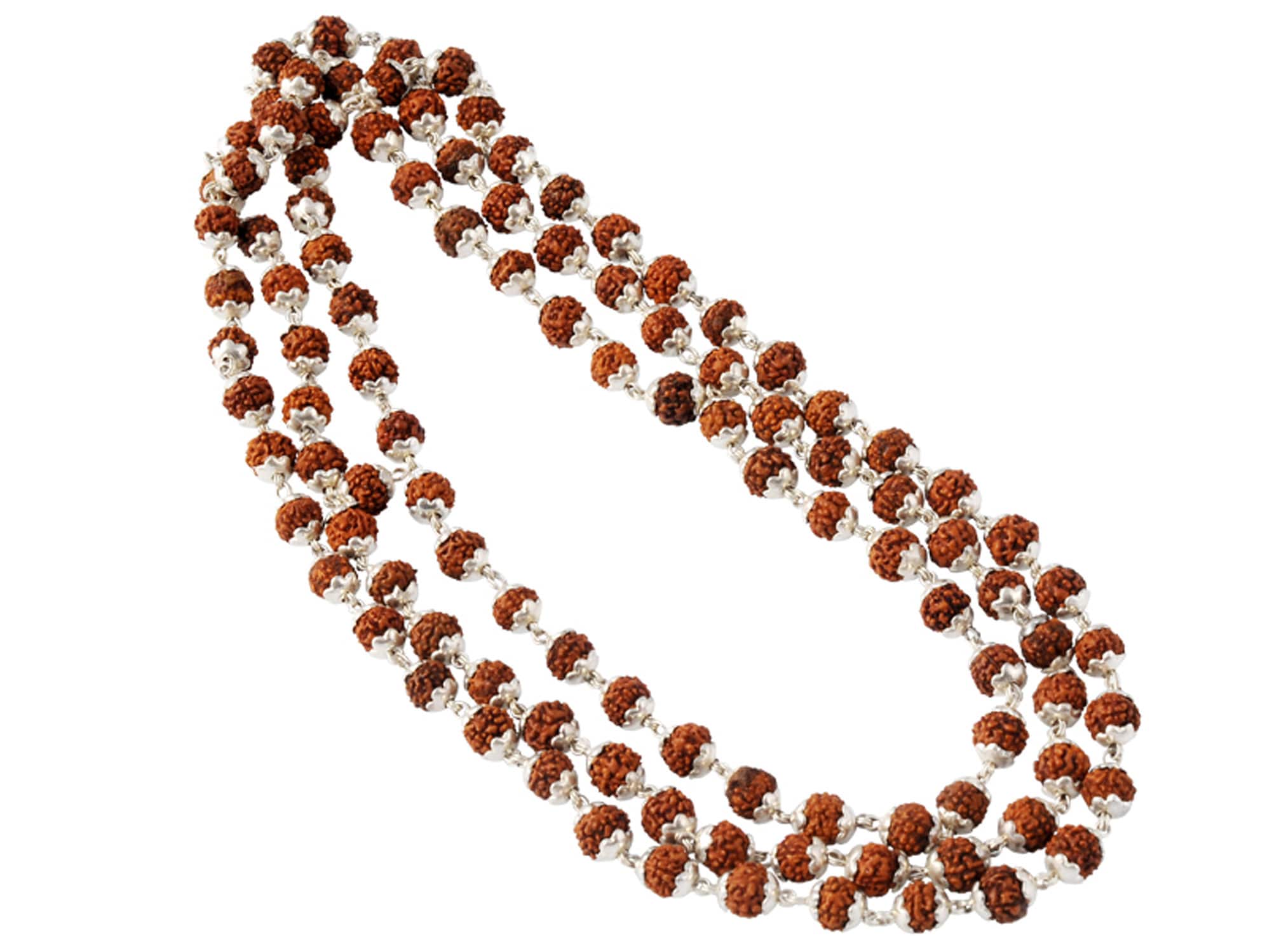 Mala 108 Perles - Argent Massif & Graines de Rudraksha