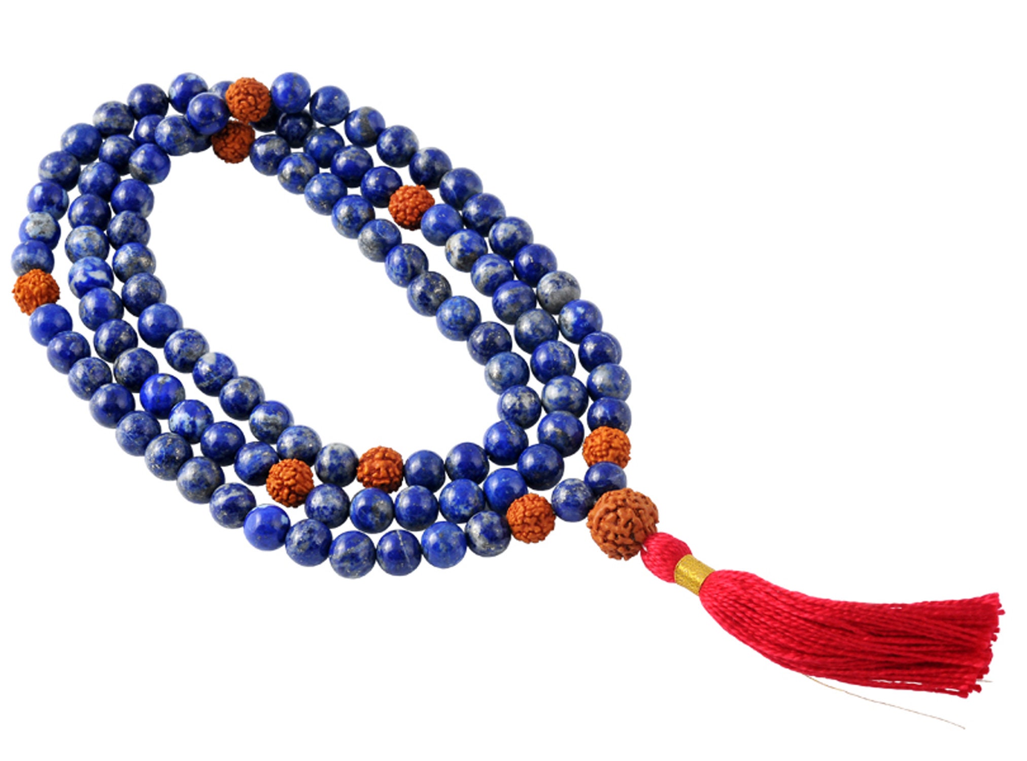 Mala 108 Perles - Lapis Lazuli & Graines Rudraksha