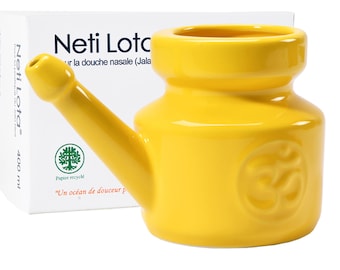 Jala neti lota neti pot Chin Mudra Om en porcelana esmaltada - 400ml