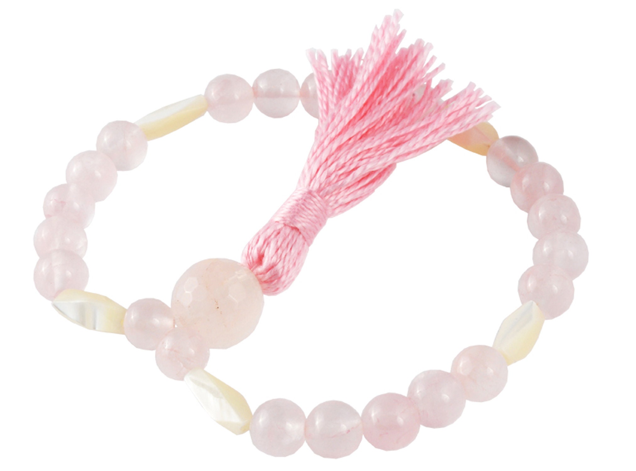 Mala 27 Perles - Quartz Rose & Nacre